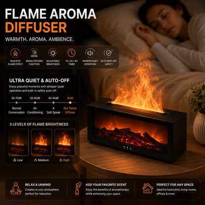 Fireplace Humidifier Flame Aroma Humidifier