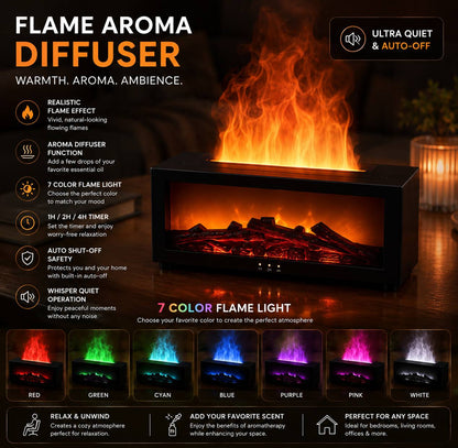 Fireplace Humidifier Flame Aroma Humidifier