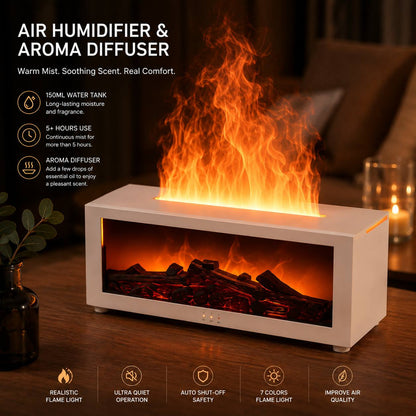 Fireplace Humidifier Flame Aroma Humidifier